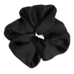 Extra Large Vegan Silk Scrunchie - Black | Gentle, Stylish & Versatile Hair Accessory