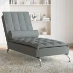 vidaXL Massage Chaise Lounge with Bolster - Dark Gray Fabric | Stylish & Comfortable Lounge Chair with Vibration Massage Function