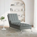 vidaXL Massage Chaise Lounge with Bolster - Dark Gray Fabric | Stylish & Comfortable Lounge Chair with Vibration Massage Function - Image 3