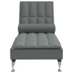 vidaXL Massage Chaise Lounge with Bolster - Dark Gray Fabric | Stylish & Comfortable Lounge Chair with Vibration Massage Function - Image 4