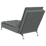 vidaXL Massage Chaise Lounge with Bolster - Dark Gray Fabric | Stylish & Comfortable Lounge Chair with Vibration Massage Function - Image 6