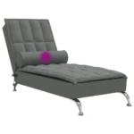 vidaXL Massage Chaise Lounge with Bolster - Dark Gray Fabric | Stylish & Comfortable Lounge Chair with Vibration Massage Function - Image 7