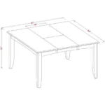 Elegant Parfait Gathering Dining Square Table with 18" Butterfly Leaf, Cappuccino Finish - 54" - Image 3