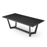 Rectangular MDF Dining Table - Mid Century Modern, Matt Black, Seats 4-6 - Image 2
