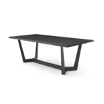Rectangular MDF Dining Table - Mid Century Modern, Matt Black, Seats 4-6 - Image 3