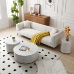 Elegant Faux Marble Coffee Table for Living Room - 35.43" Accent Table with Gold Metal Base (White) | Stylish & Functional - Image 6