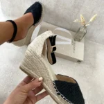 Giselle Two Tone Slingback Closed Toe Wedge Sandals - Elegant & Comfortable Footwear for Every Occasion