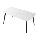 Elegant J3710 Porcelain Dining Table in White - 63'' - Ideal for Modern Kitchens & Dining Rooms - Durable & Stylish - Image 2