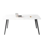 Elegant J3710 Porcelain Dining Table in White - 63'' - Ideal for Modern Kitchens & Dining Rooms - Durable & Stylish - Image 5