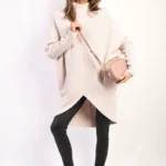 Cozy Janiyah Turtle Neck Longline Knitted Jumper - Warm, Stylish & Comfortable | Women's Knitwear
