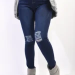 Fashionable High Waisted Ripped Skinny Jeggings - Stretchy Fit, Edgy Style | Aubrey Collection