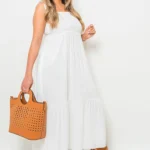 Leah Wide Ruffle Strap Smocked Midi Dress - Elegant & Comfortable for Casual and Special Occasions