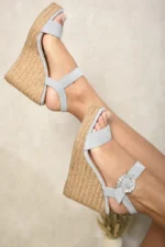 Sparkle Buckle Platform Wedge Sandals Glamorous Comfort Meets Style | Lottie Footwear - Image 3