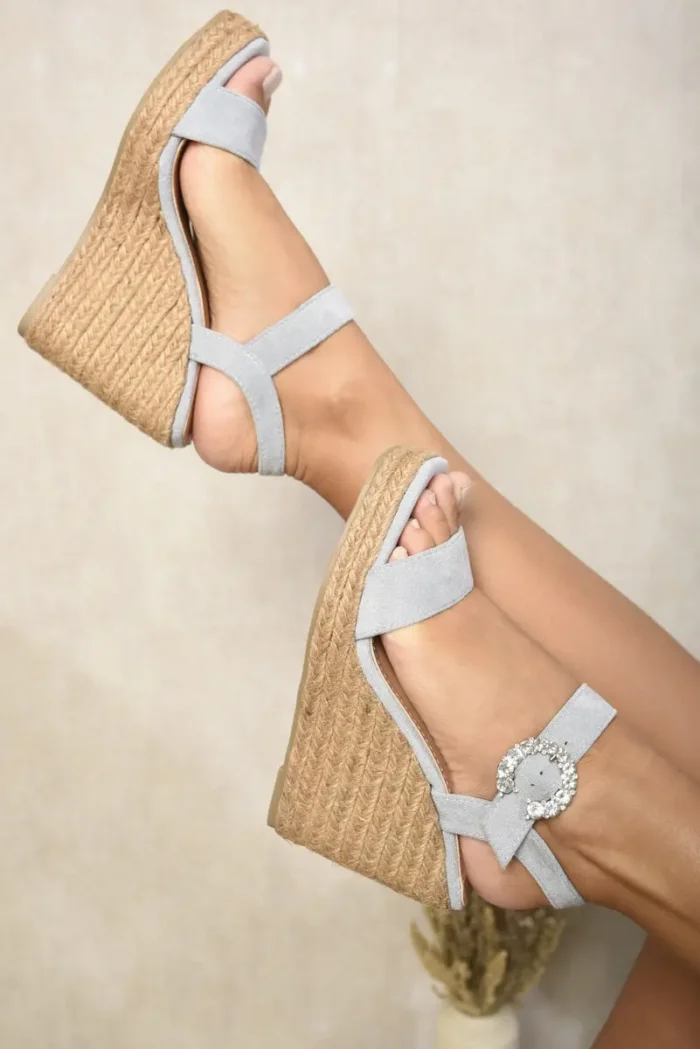Sparkle Buckle Platform Wedge Sandals Glamorous Comfort Meets Style | Lottie Footwear - Image 3