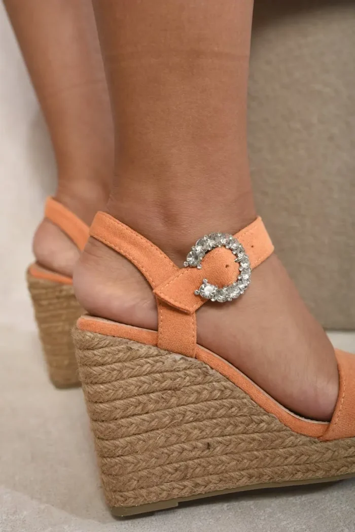 Sparkle Buckle Platform Wedge Sandals Glamorous Comfort Meets Style | Lottie Footwear - Image 14