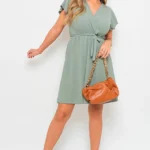 Chic Butterfly Sleeve Belted Wrap Mini Dress Perfect for Any Occasion