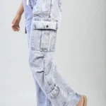 Maisie Multi Pockets Drawstring Cargo Jeans - Stylish & Functional Utility Pants for Women