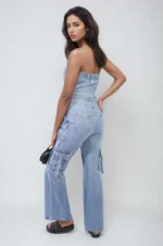 Giselle Strapless Cargo Jumpsuit with Multi Pockets - Chic & Functional - Image 4