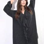 Stylish Oversized Satin Ruffle Shirt Dress - Chic, Comfortable & Versatile