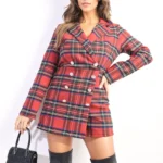 Chic Jayla Long Sleeve Checked Playsuit with Front Button Detail Versatile and Stylish All Year Round