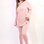 Mila Chunky Knitted High Roll Neck Top Bottom Co-ord Set - Cozy & Stylish Winter Wardrobe Essential