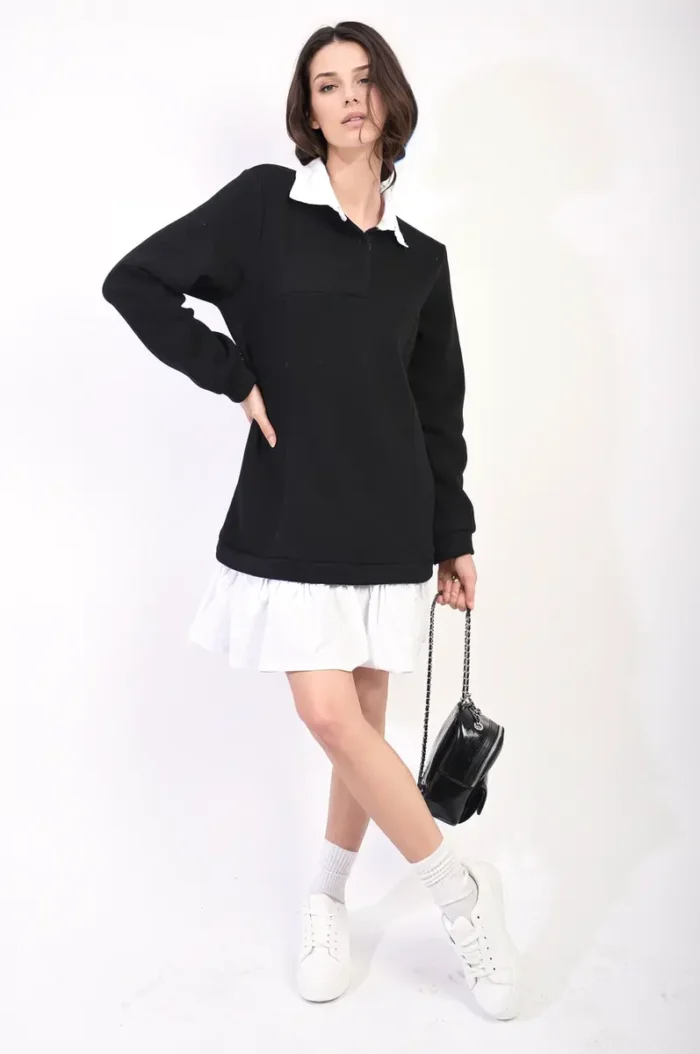 Kayla Collared Long Sleeve Mini Dress - Trendy & Elegant for Any Occasion - Image 2