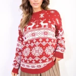 Cozy Christmas Knitted Jumper - Festive Holiday Sweater for Warm Winter Outfits | Jaylee