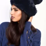 Carly Faux Fur Knitted Winter Hat - Stylish & Warm Winter Essential with Pom-Pom Detail