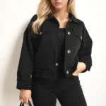 Stylish Flap Pocket Long Sleeve Crop Jacket - Perfect for Any Occasion | Elevate Your Wardrobe