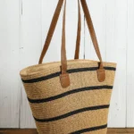 Aya Woven Striped Tote Bag | Stylish & Spacious Beach Essential - Perfect for Weekend Getaways