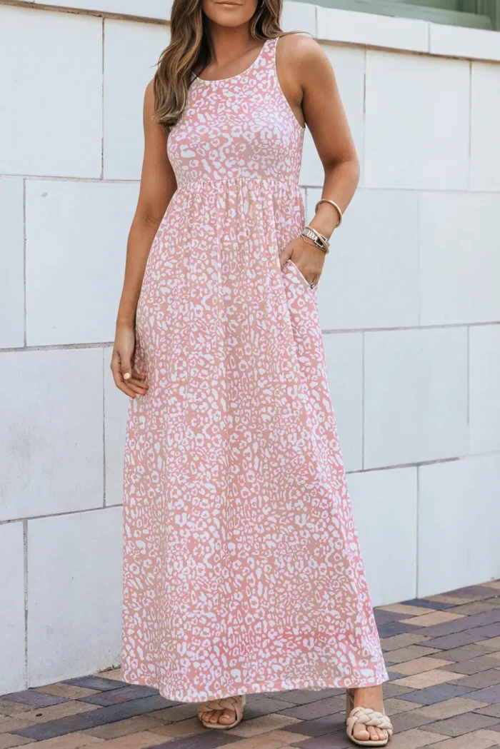 Grace Pocketed Sleeveless Maxi Dress - Leopard Print | Lightweight & Breathable Summer Dress - Image 2