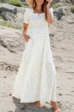 Robin Frilly Shirred Bodice Tiered Floral Maxi Dress - Perfect Summer Style & Elegance - Image 2