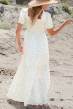 Robin Frilly Shirred Bodice Tiered Floral Maxi Dress - Perfect Summer Style & Elegance