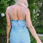 Hunter Spaghetti Straps Belted Denim Romper - Chic & Comfortable Women's Outfit