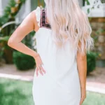 Nola Frill Embroidered Square Neck Shift Dress - Boho Style, Ultimate Comfort, Flattering Fit
