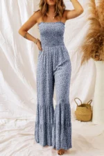 Indie Smocked Bodice Wide Leg Floral Jumpsuit - Chic & Comfortable Design - Image 2
