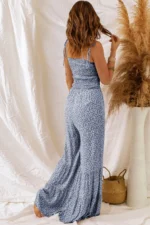 Indie Smocked Bodice Wide Leg Floral Jumpsuit - Chic & Comfortable Design