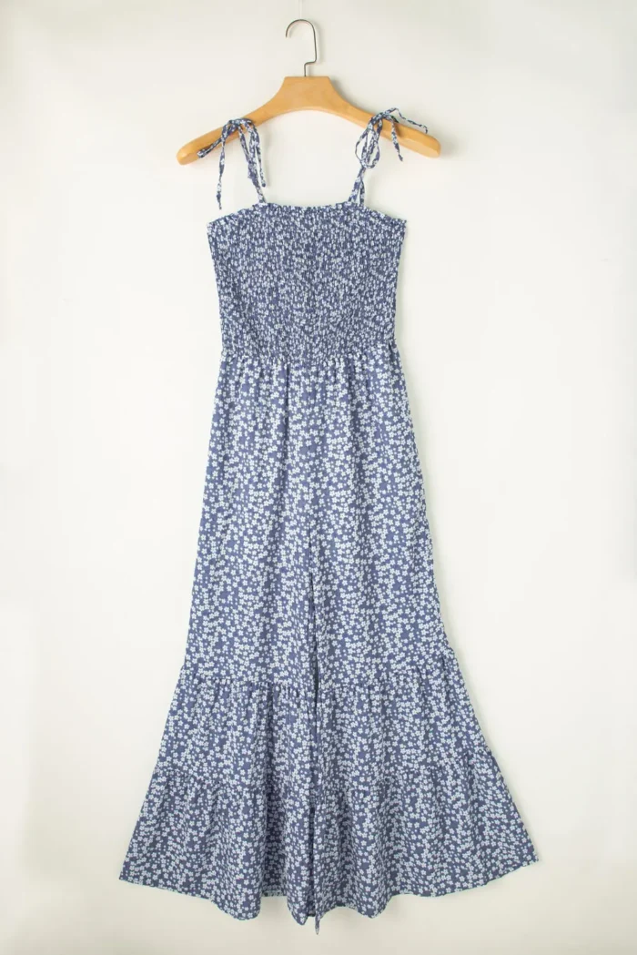Indie Smocked Bodice Wide Leg Floral Jumpsuit - Chic & Comfortable Design - Image 3
