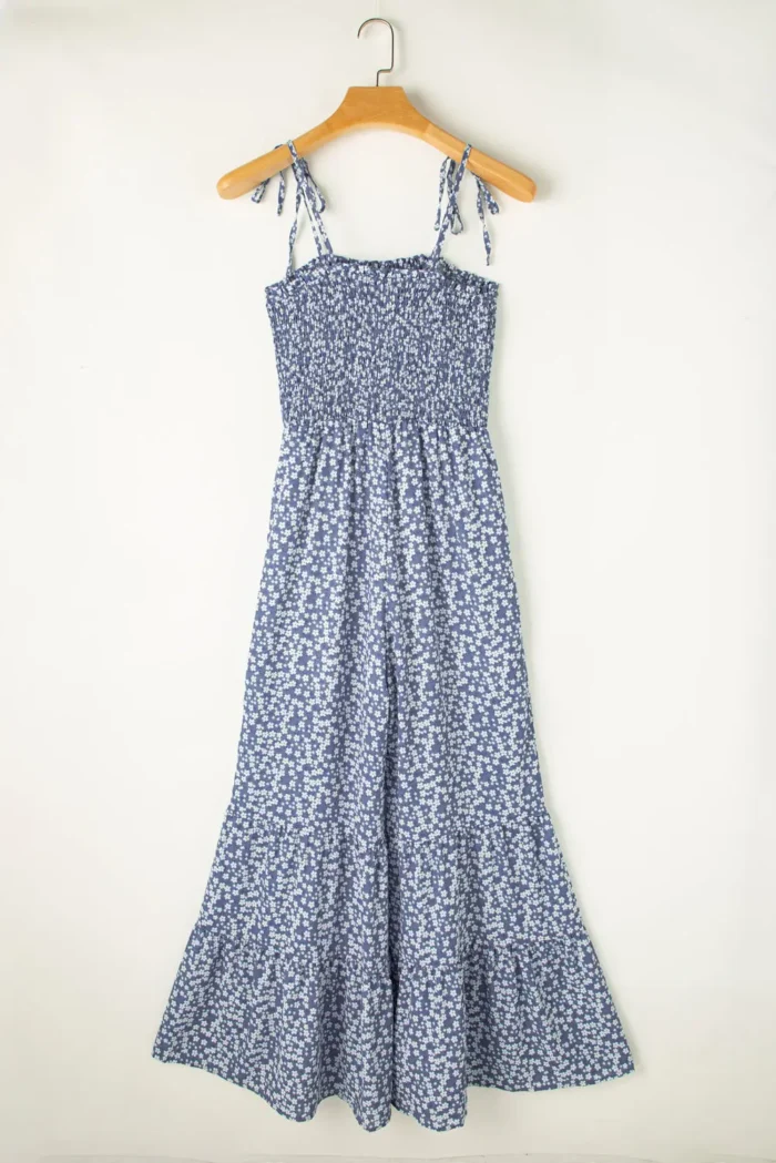 Indie Smocked Bodice Wide Leg Floral Jumpsuit - Chic & Comfortable Design - Image 4