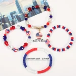 Fiery Red Flag Day Beaded Multilayered Bracelet - Show Your Patriotic Spirit in Style
