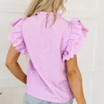 Kori Scalloped Ruffle Sleeve Top - Chic and Versatile Women's Blouse | Elegant Fashion for Every Occasion