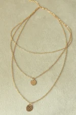 Elegant Multi-layered Round Pendant Necklace - Luxurious Gold Finish | Perfect for Every Occasion - Image 4