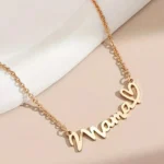 Gold Mama Heart Pendant Chain Necklace | Elegant Mom Script Charm Perfect Gift for Mothers Day, Birthday, Anniversary