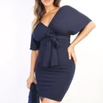 Chic V-neck Tie Waist Wrap Mini Dress - Versatile for Day & Night Outs