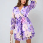 Francesca Floral Tie Front Tiered Mini Dress - Breezy Spring/Summer Fashion