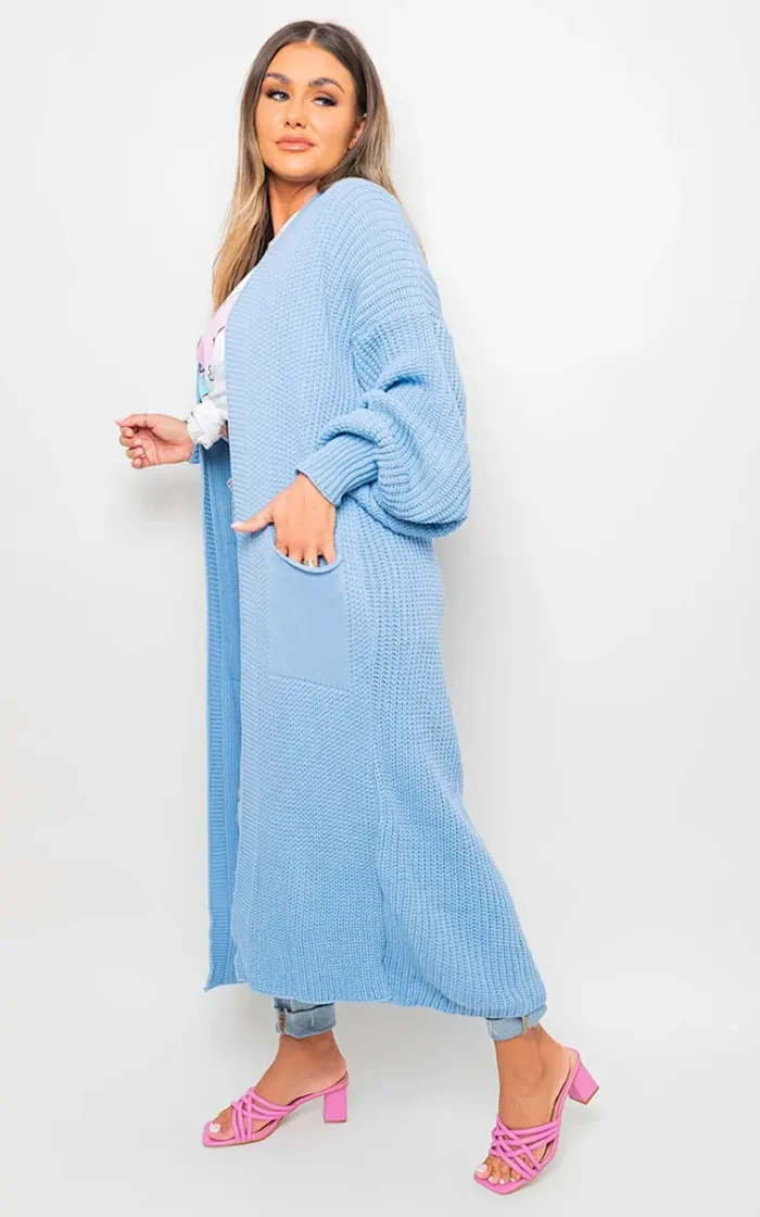 Alice Chunky Knitted Balloon Sleeve Long Maxi Cardigan - Cozy & Stylish Women's Sweater | Elegant Knitwear - Image 2