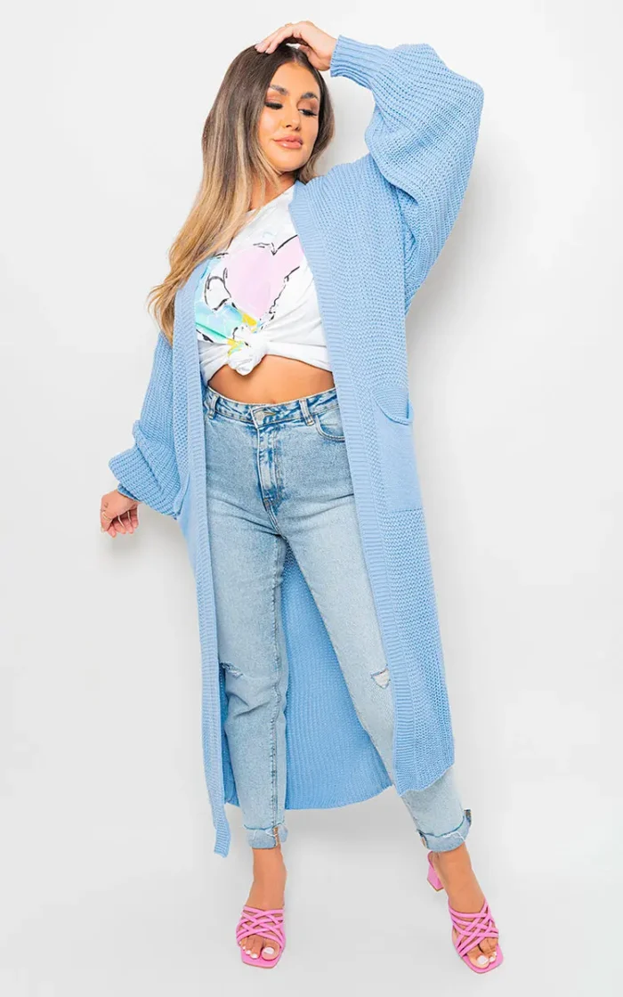 Alice Chunky Knitted Balloon Sleeve Long Maxi Cardigan - Cozy & Stylish Women's Sweater | Elegant Knitwear - Image 3
