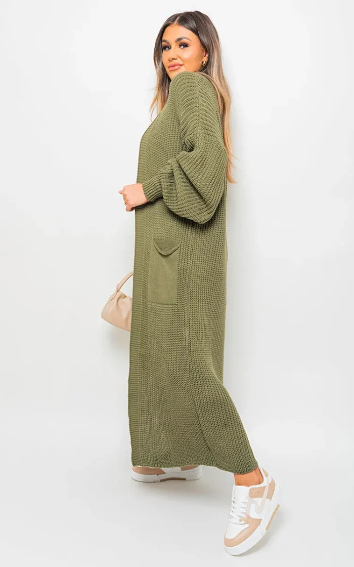Alice Chunky Knitted Balloon Sleeve Long Maxi Cardigan - Cozy & Stylish Women's Sweater | Elegant Knitwear - Image 7