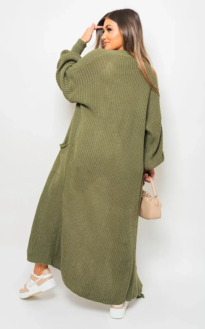 Alice Chunky Knitted Balloon Sleeve Long Maxi Cardigan - Cozy & Stylish Women's Sweater | Elegant Knitwear - Image 9