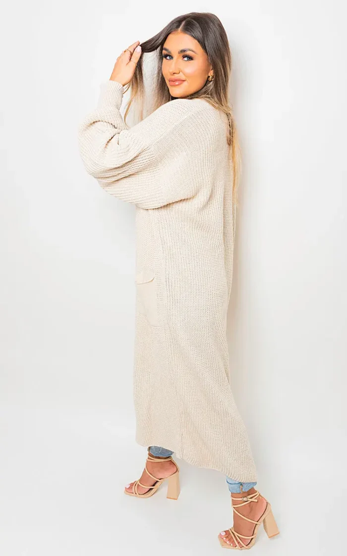 Alice Chunky Knitted Balloon Sleeve Long Maxi Cardigan - Cozy & Stylish Women's Sweater | Elegant Knitwear - Image 21